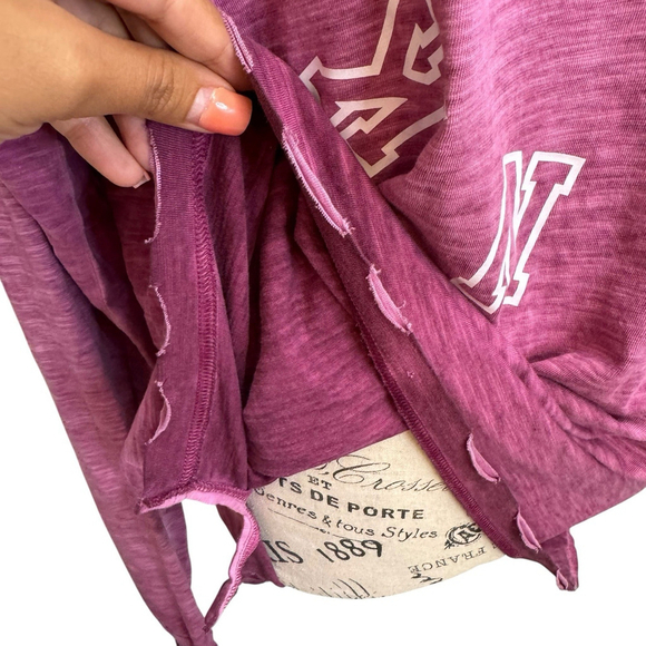 Victoria's Secret PINK Size M Relaxed fit Long Sleeve t-shirt Distressed Wash - Picture 5 of 7